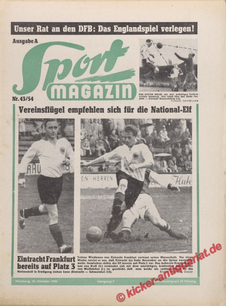 Sportmagazin Nr. 43A, 25.10.1954 bis 31.10.1954