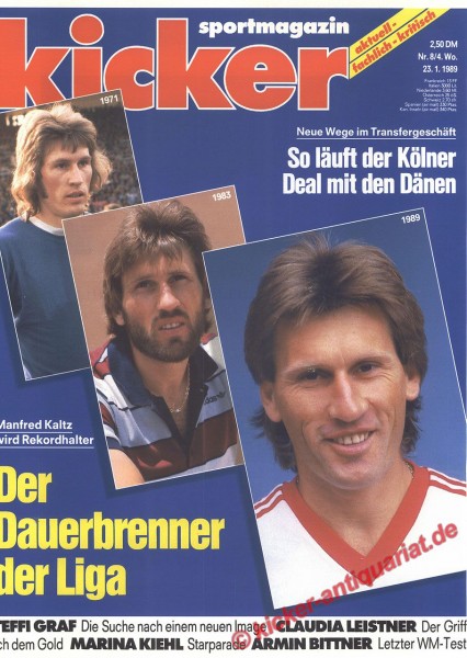 Kicker Schlagzeile: Manfred Kaltz wird Rekordhalter. Der Dauerbrenner der Liga.