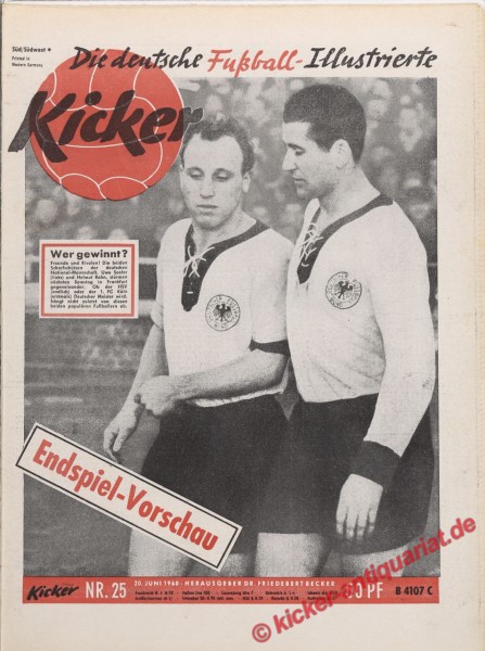 Kicker Nr. 25, 20.6.1960 bis 26.6.1960