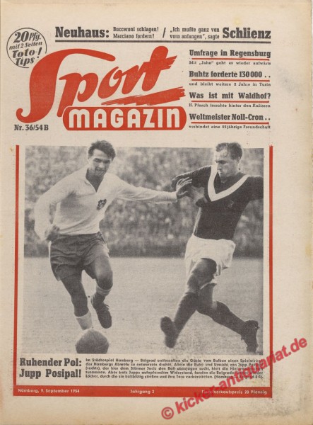 Sportmagazin Nr. 36B, 9.9.1954 bis 15.9.1954