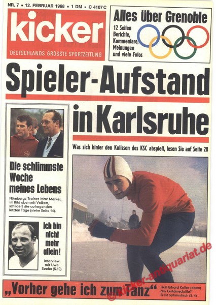 Kicker Sportmagazin Nr. 7, 12.2.1968 bis 18.2.1968