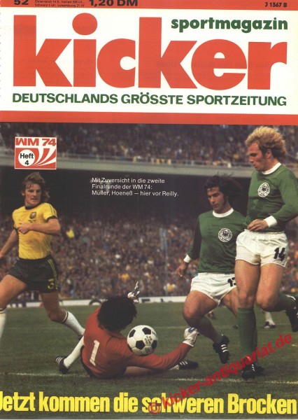 Kicker Sportmagazin Nr. 52, 24.6.1974 bis 30.6.1974