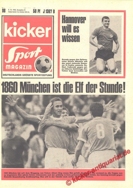 Kicker Sportmagazin Nr. 98, 5.12.1968 bis 11.12.1968