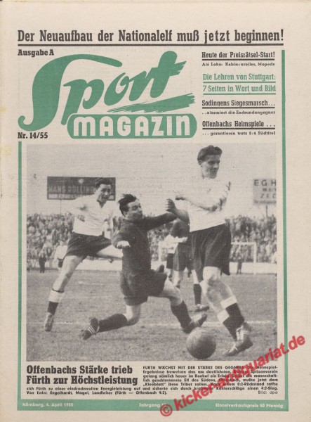 Sportmagazin Zeitung vom 4. April 1955 bis 10. April 1955