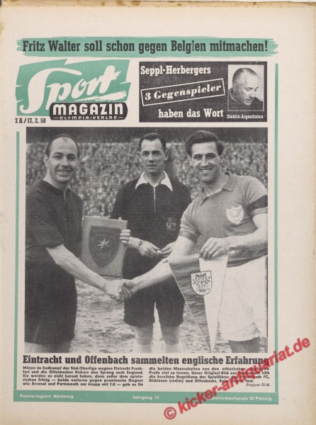 Sportmagazin Nr. 7A, 17.2.1958 bis 23.2.1958