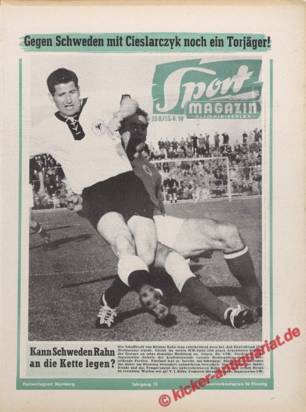 Sportmagazin Nr. 25A, 23.6.1958 bis 29.6.1958