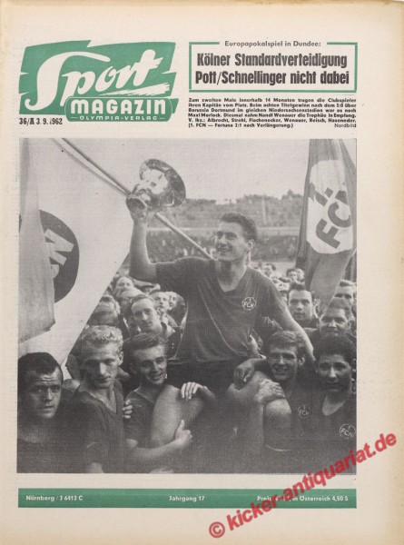 Sportmagazin Nr. 36A, 3.9.1962 bis 9.9.1962