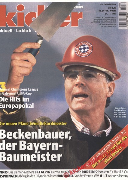 Kicker Sportmagazin Nr. 96, 24.11.1997 bis 30.11.1997