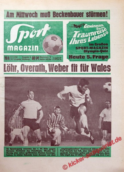 Sportmagazin Nr. 19A, 6.5.1968 bis 12.5.1968