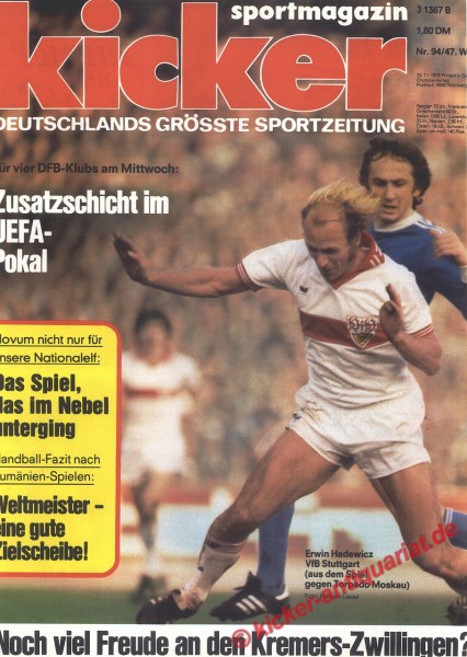 Kicker Sportmagazin Nr. 94, 20.11.1978 bis 26.11.1978