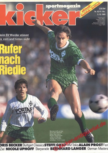 Kicker Schlagzeile: Beim SV Werder stimmt es vorn und hinten nicht. Rufer nach Riedle.