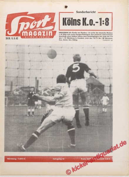 Sportmagazin Nr. 36B, 6.9.1962 bis 12.9.1962