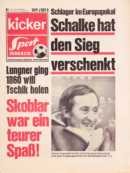 Kicker Sportmagazin Nr. 91, 13.11.1969 bis 19.11.1969