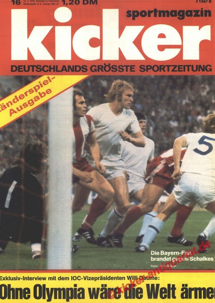 Kicker Sportmagazin Nr. 16, 19.2.1973 bis 25.2.1973