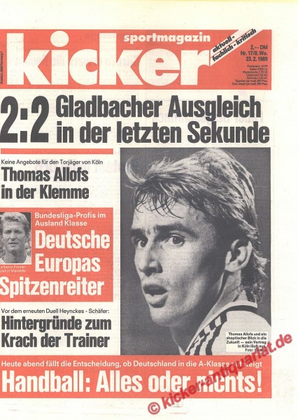 Kicker Schlagzeile: 2:2 Gladbacher Ausgleich in der letzten Sekunde.
