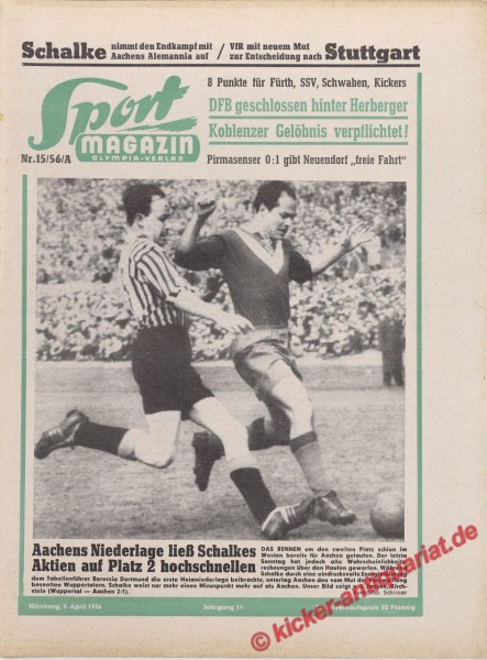 Sportmagazin Nr. 15A, 9.4.1956 bis 15.4.1956