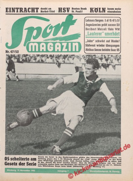 Sportmagazin Nr. 47A, 19.11.1952 bis 25.11.1952