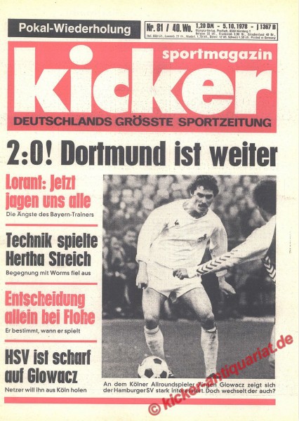 Kicker Sportmagazin Nr. 81, 5.10.1978 bis 11.10.1978