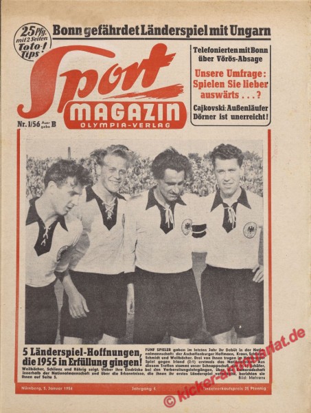 Sportmagazin Nr. 1B, 5.1.1956 bis 11.1.1956