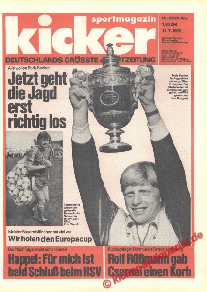 Alle wollen Boris Becker! Wimbledon 1985! Boris Becker im Augenblick seines größten Triumphes. 