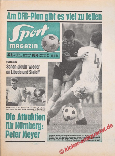 Sportmagazin Nr. 37A, 11.9.1967 bis 17.9.1967