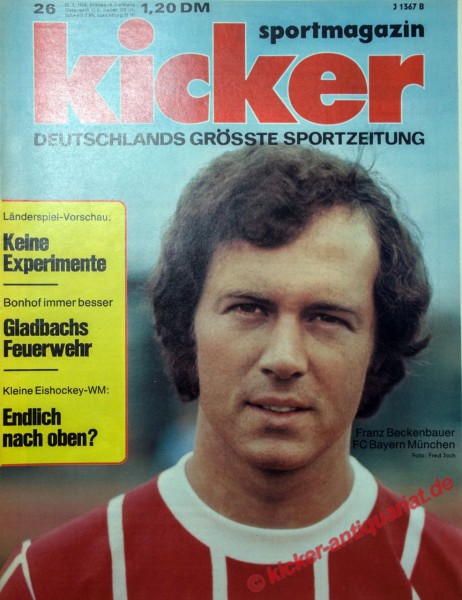 Kicker Sportmagazin Nr. 26, 25.3.1974 bis 31.3.1974