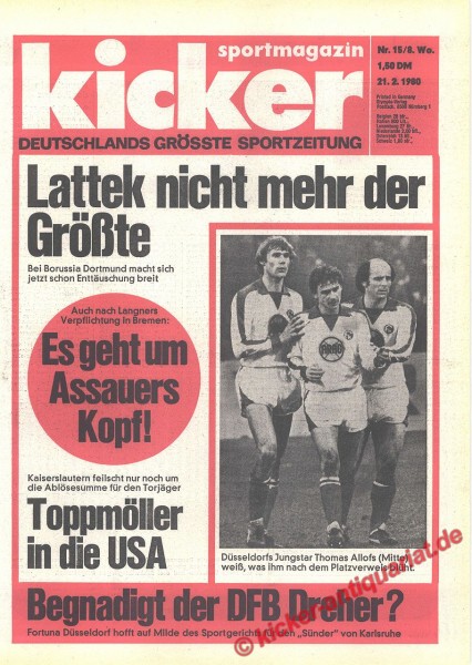 Kicker Sportmagazin Nr. 15, 21.2.1980 bis 27.2.1980