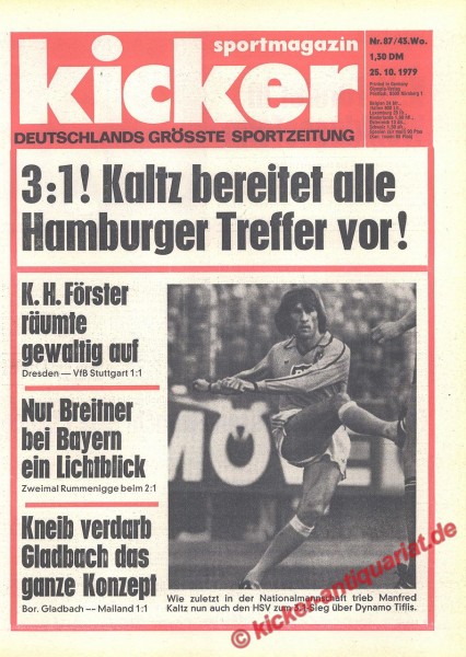 Kicker Sportmagazin Nr. 87, 25.10.1979 bis 31.10.1979