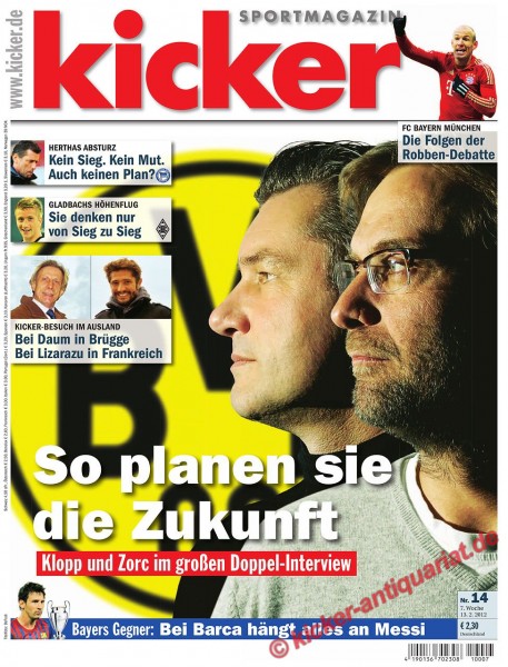 Kicker Sportmagazin Nr. 14, 13.2.2012 bis 19.2.2012