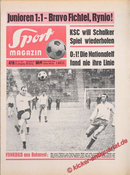 Sportmagazin Nr. 47B, 23.11.1967 bis 29.11.1967