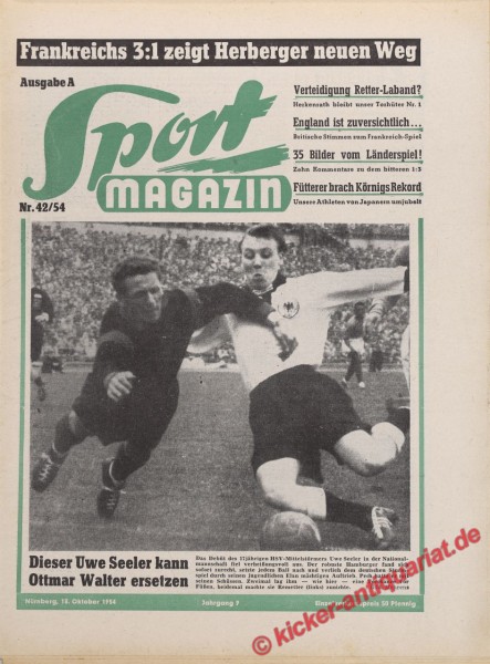 Sportmagazin Nr. 42A, 18.10.1954 bis 24.10.1954