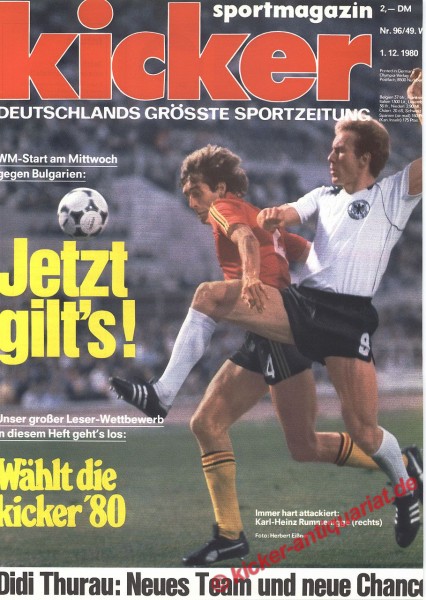 Fußball WM 1980: Titelbild: Karl Heinz Rummenigge (Bayern München)
