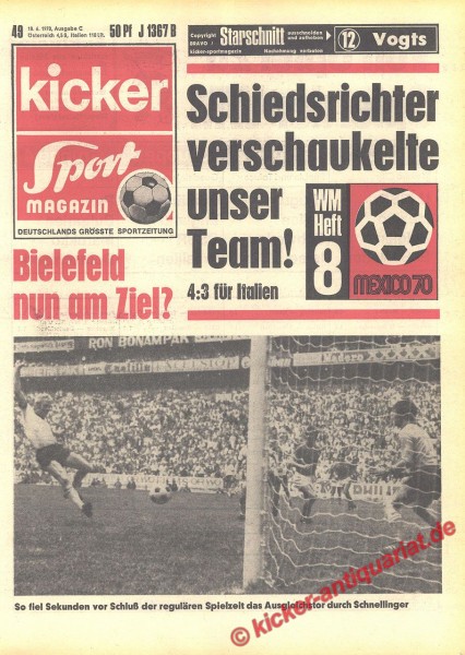 Fussball Weltmeisterschaft 1970 Mexico WM Heft Nummer 8