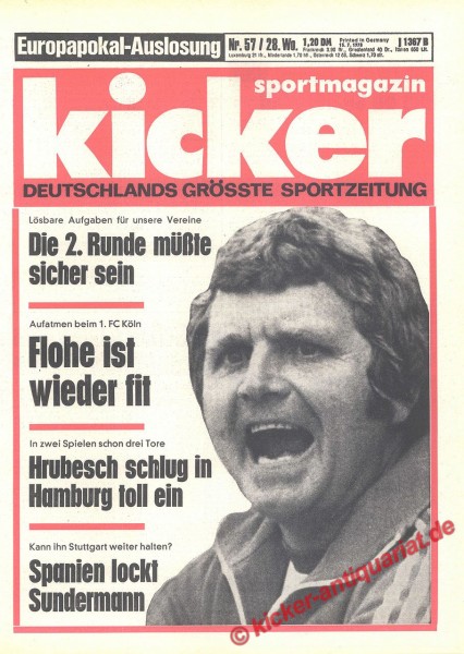 Kicker Sportmagazin Nr. 57, 13.7.1978 bis 19.7.1978