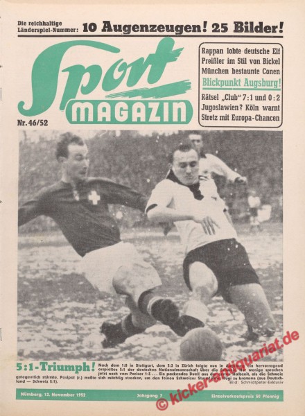 Sportmagazin Nr. 46A, 12.11.1952 bis 18.11.1952