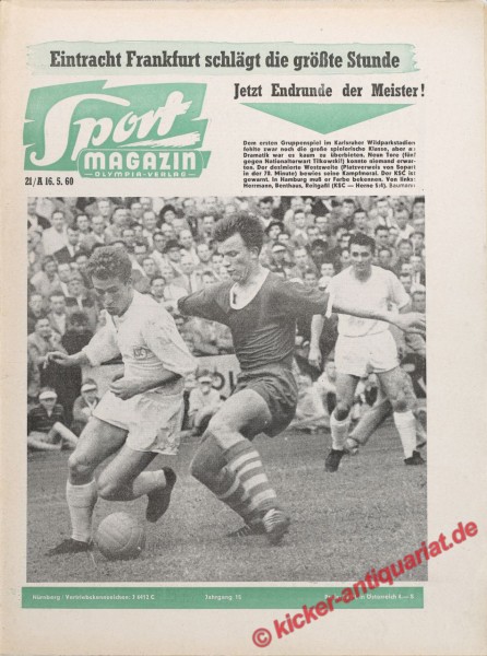 Sportmagazin Nr. 21A, 23.5.1960 bis 29.5.1960