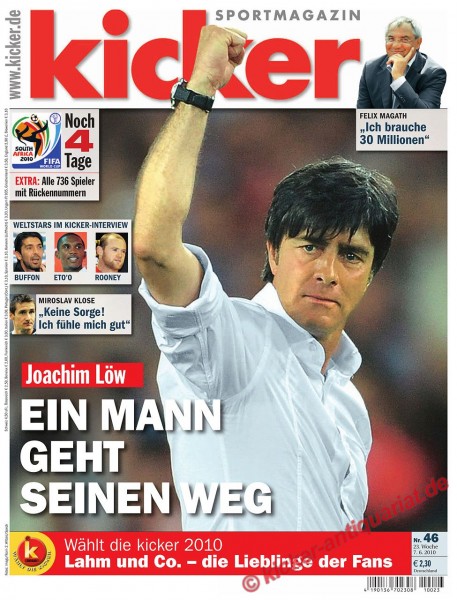 Kicker Sportmagazin Nr. 46, 7.6.2010 bis 13.6.2010