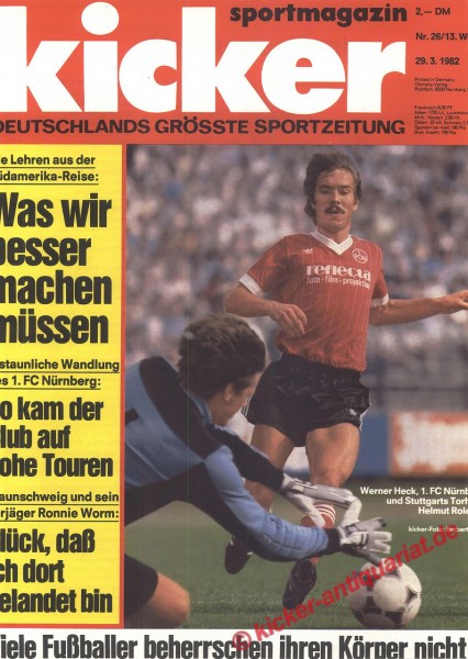 Kicker Sportmagazin Nr. 26, 29.3.1982 bis 4.4.1982