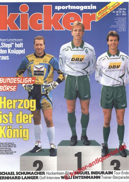 Kicker Sportmagazin Nr. 60, 26.7.1993 bis 1.8.1993