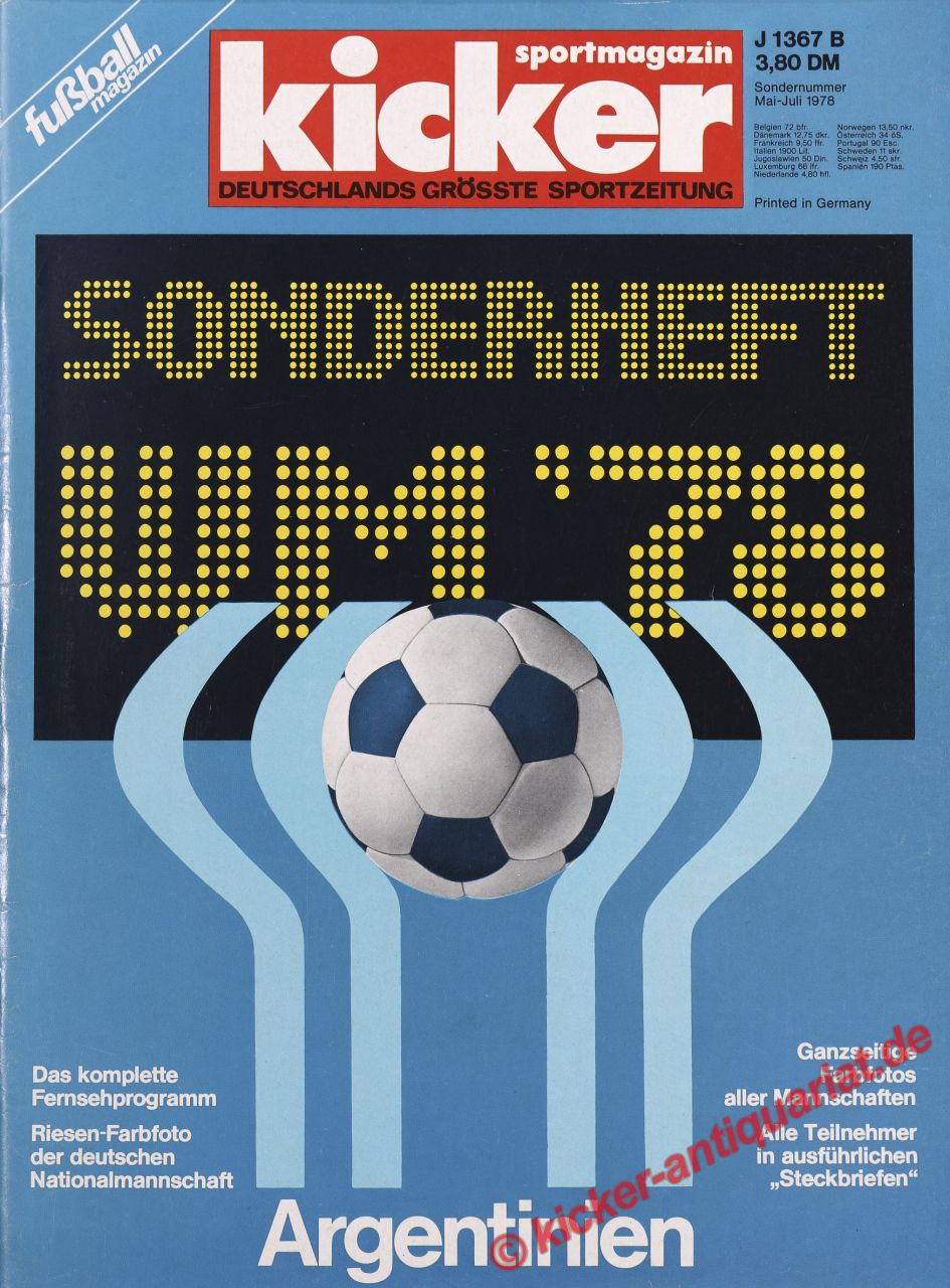 BILDzeitung 21.06.1978 Juni Fußball WM Weltmeister Weltmeisterschaft 21