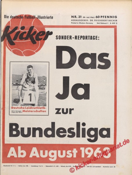Kicker Nr. 31, 30.7.1962 bis 5.8.1962
