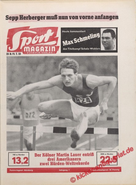 Sportmagazin Nr. 28B, 9.7.1959 bis 15.7.1959