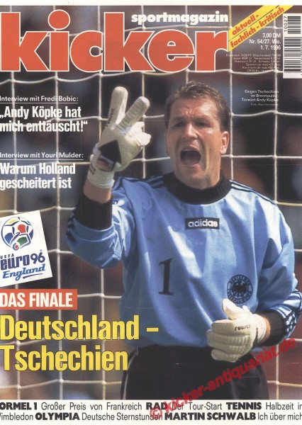 Kicker Sportmagazin Nr. 54, 1.7.1996 bis 7.7.1996