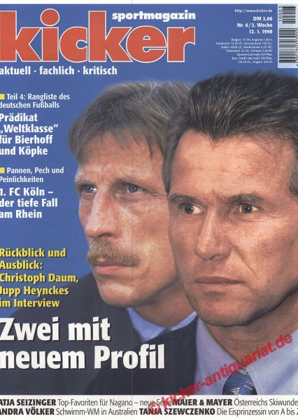 Kicker Sportmagazin Nr. 6, 12.1.1998 bis 18.1.1998