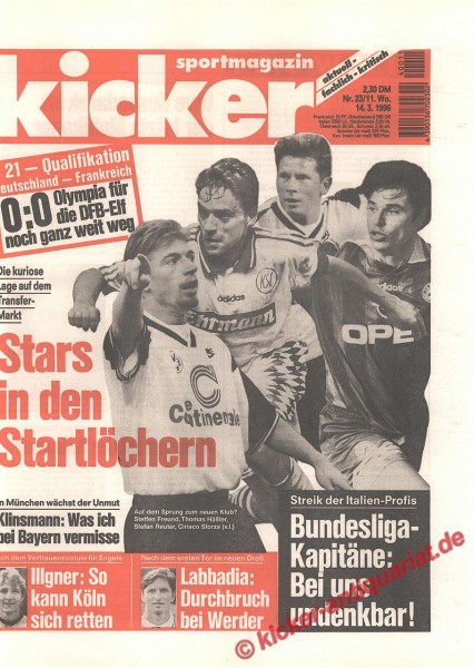 Kicker Sportmagazin Nr. 23, 14.3.1996 bis 20.3.1996
