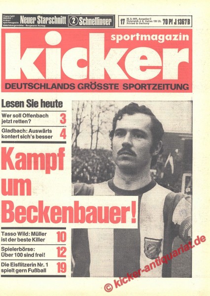 Kicker Sportmagazin Nr. 17, 25.2.1971 bis 3.3.1971