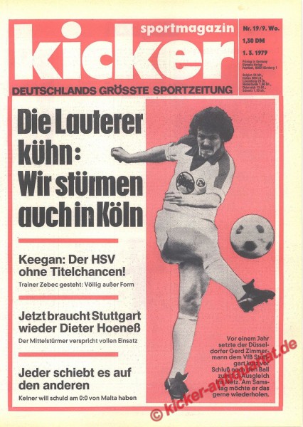 Kicker Sportmagazin Nr. 19, 1.3.1979 bis 7.3.1979