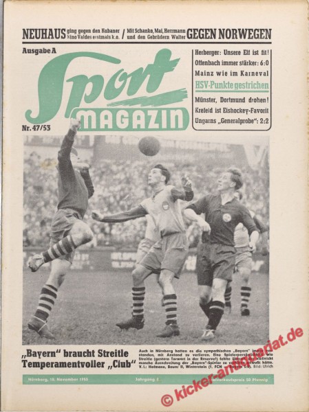 Sportmagazin Nr. 47A, 18.11.1953 bis 24.11.1953