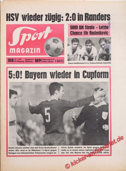 Sportmagazin Nr. 38B, 21.9.1967 bis 27.9.1967