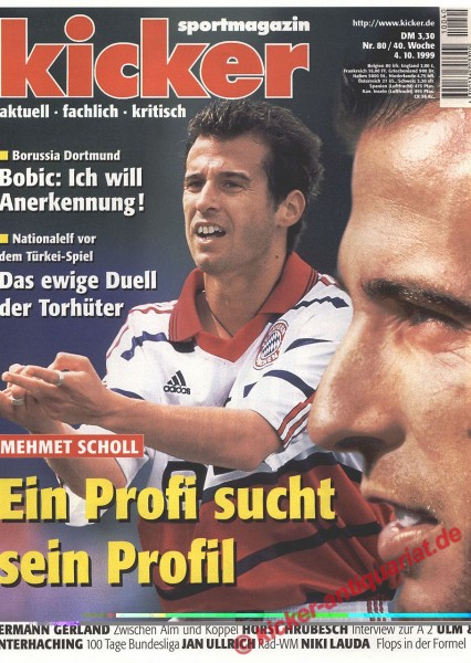 Kicker Sportmagazin Nr. 80, 4.10.1999 bis 10.10.1999